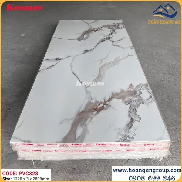 Tấm Nhựa Ốp Tường PVC Giả Vân Đá Kosmos PVC328 Dày 3mm